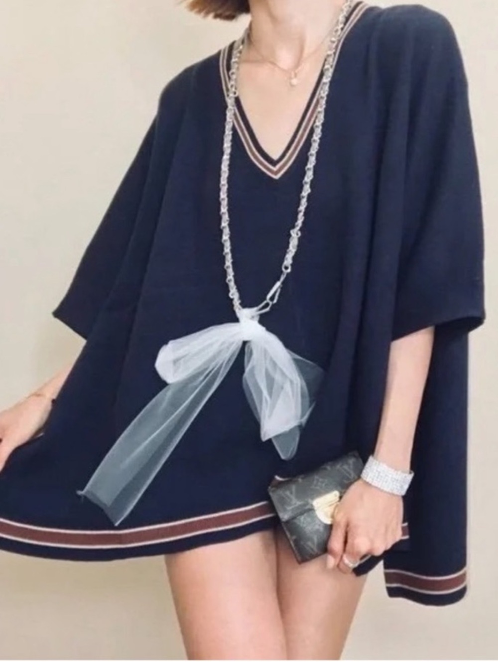 House of Harlow 1960 V-Neck Poncho Sweater